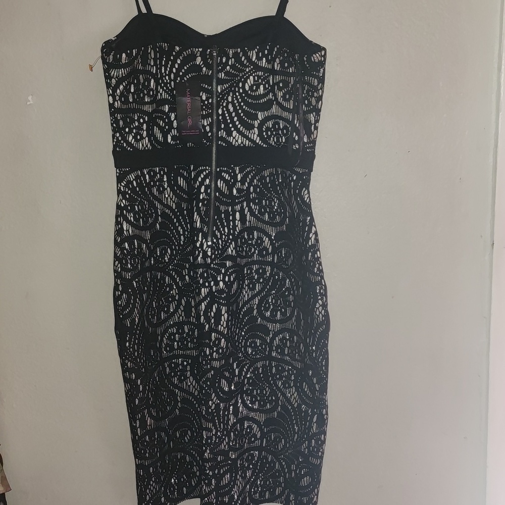 NWT Material Girl Juniors Lace Metallic Bodycon Dress